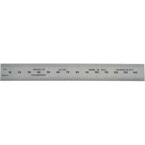 Steel Rule: Metric Graduation, Rigid, 3/4" OAW Satin Chrome-Plated Steel Rule: Metric Graduation, Rigid, 3/4" OAW Satin Chrome-Plated