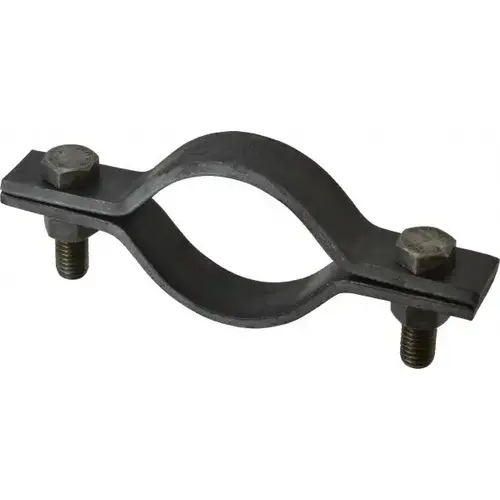 Standard Pipe Clamp: 2-1/2" Pipe, 2-7/8" Tube, Carbon Steel, Black Plain