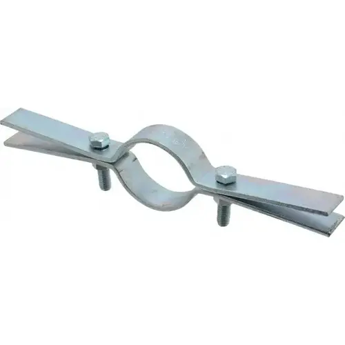 Riser Clamp: 2" Pipe, 2-3/8" Tube, Carbon Steel Electro Galvanized