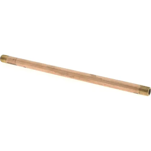 Brass Pipe Nipple: Threaded on Both Ends, 8" OAL, 1/8" NPT Brass Pipe Nipple: Threaded on Both Ends, 8" OAL, 1/8" NPT