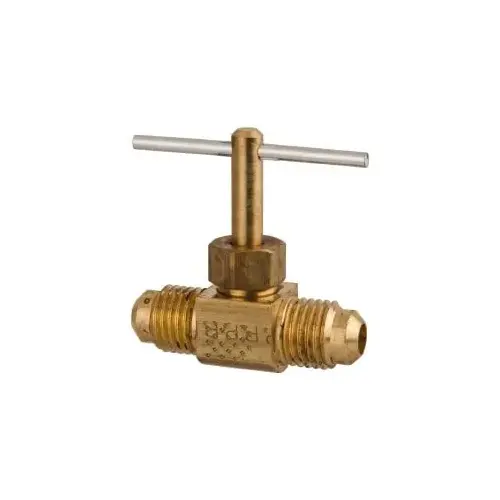 Needle Valve: Straight, 1/4" Pipe, Flare x Flare End, Brass Body
