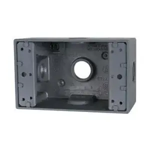 Cooper Crouse-Hinds TP7058 Electrical Outlet Box: Aluminum, Rectangle, 4-9/16" OAH, 2-7/8" OAW, 2" OAD, 1 Gang