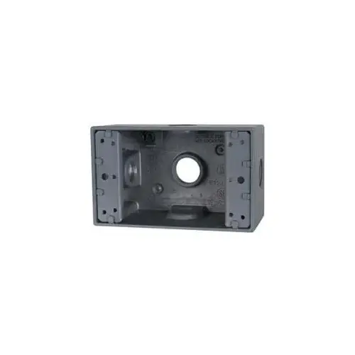 Electrical Outlet Box: Aluminum, Rectangle, 4-9/16" OAH, 2-7/8" OAW, 2" OAD, 1 Gang