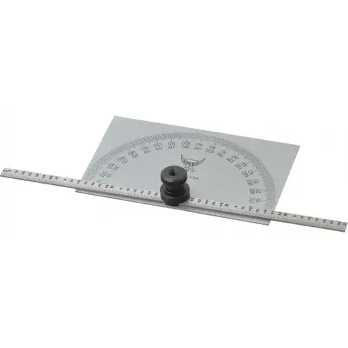 0 to 6 Inch Rule Measurement Range, 0 to 180 degree Angle Measurement Range, Rectangle Head Tempered Steel Protractor and Depth Gage 0 to 6 Inch Rule Measurement Range, 0 to 180 degree Angle Measurement Range, Rectangle Head Tempered Steel Protractor and Depth Gage