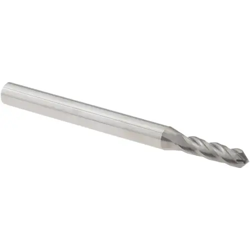 Drill Mill: 3/8" LOC, 4 Flutes, 90 degree Point, Solid Carbide Bright/Uncoated