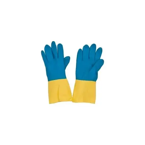 Chemical Resistant Gloves: X-Large, 22 mil Thick, Latex & Neoprene, Supported