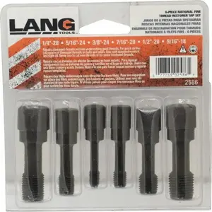 Lang 2586M Tap Set: 9/16-18 UNF, Carbon Steel, Zinc Finish