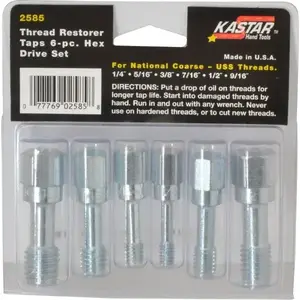 Lang 2585M Tap Set: 9/16-12 UNC, Carbon Steel, Zinc Finish