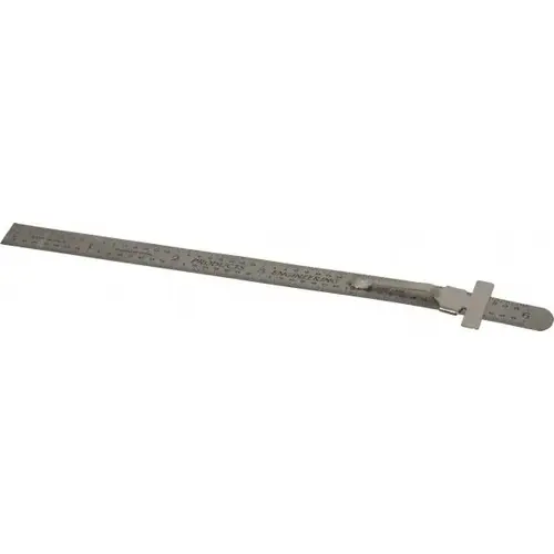 Steel Rule: 6" OAL, English & Decimal Graduation, Flexible, 1/2" OAW Polished Steel Rule: 6" OAL, English & Decimal Graduation, Flexible, 1/2" OAW Polished