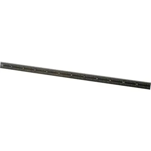 Steel Rule: 12" OAL, 5R Graduation, Flexible, 1/2" OAW Black Chrome-Plated