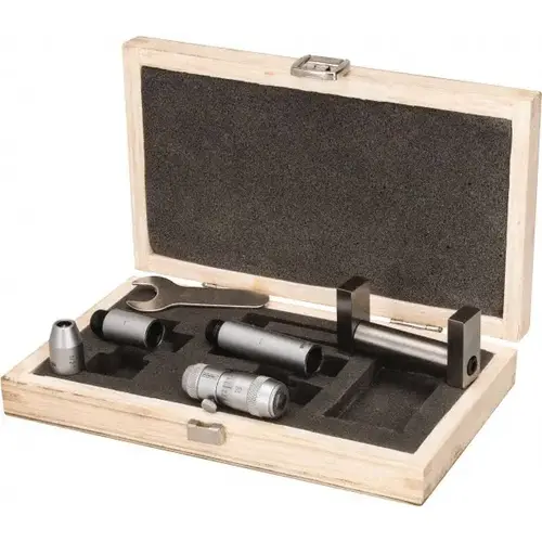 Mechanical Inside Micrometer Set: 2" Range, Satin Chrome Finish