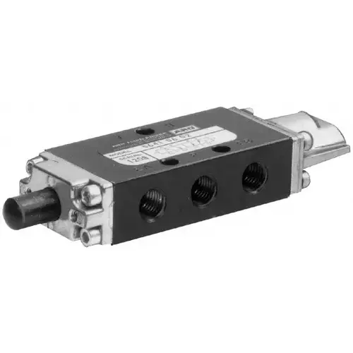 Manually Operated Valve: 0.25" NPT Outlet, Four-Way, Cam Stem & Spring Actuated