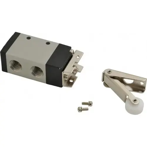 Manually Operated Valve: 0.25" NPT Outlet, Manual Mechanical, Roller Lever & Spring Actuated Manually Operated Valve: 0.25" NPT Outlet, Manual Mechanical, Roller Lever & Spring Actuated