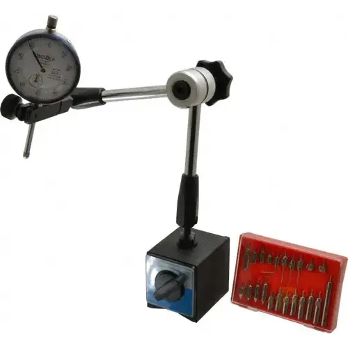 Dial Indicator & Base Kit: 0-100 Dial Reading