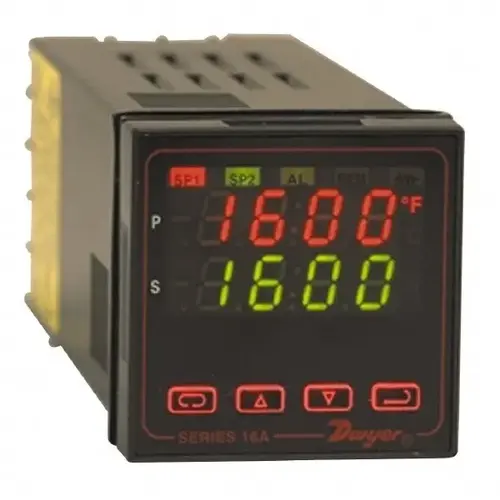 Digital 1/16" DIN Temperature & Process Control: 4,208 degree F, Universal Sensor