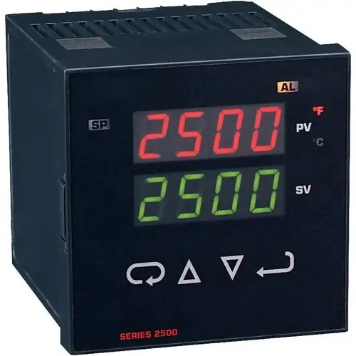 Digital 1/4" DIN Temperature Control: 2,500 degree F, Thermocouple: J, K, T, E & N Sensor