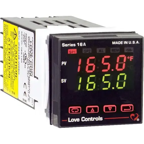 Digital 1/16" DIN Temperature & Process Control: 4,208 degree F, Universal Sensor