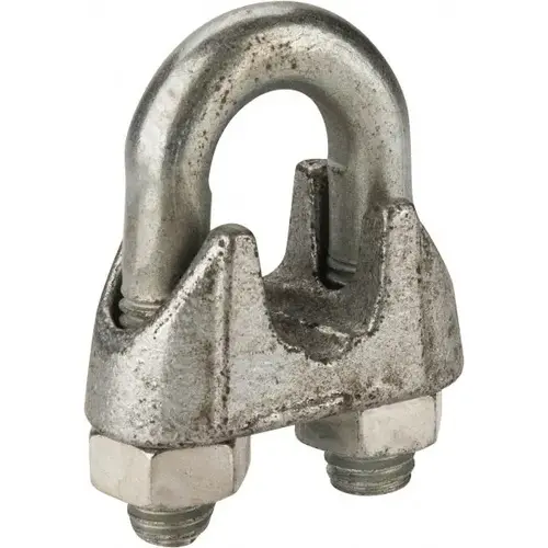 Wire Rope Clip: 9/16" Rope Dia, Malleable Iron Wire Rope Clip: 9/16" Rope Dia, Malleable Iron