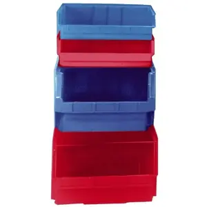 SSI Schaefer LF201212.0RD1 Plastic Hopper Stacking Bin: Red