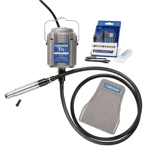 500 to 15,000 RPM, 0.33 Hp, Foot Adjustment Interface, Flexible Shaft Grinder