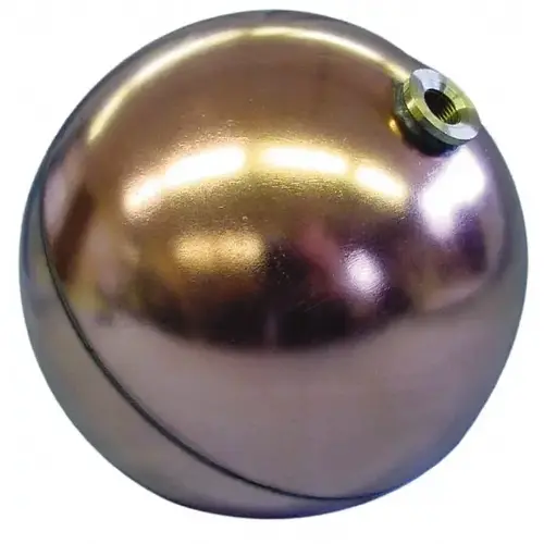 6" Diam, Spherical, Hex Spud Connection, Metal Float