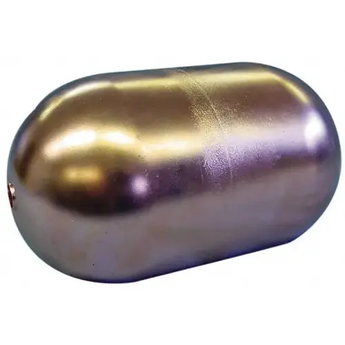 6" Diam x 10" Long, Oblong, Tubed Through Connection, Metal Float