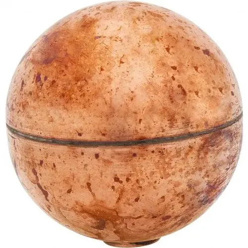 2" Diam, Spherical, Internal Connection, Metal Float