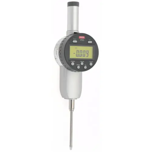 Electronic Drop Indicator: 0.00 mm Min, 2" Max, 0.000250" Accuracy, Flat & Lug Back