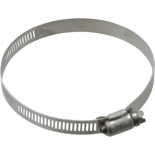 Worm Gear Clamp: SAE 60, 3-5/16 to 4-1/4" Dia, Stainless Steel Band