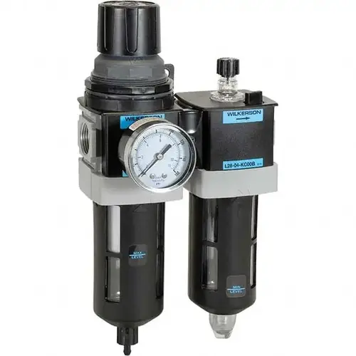 FRL Combination Unit: 1/2 NPT, Standard, 2 Pc Filter/Regulator-Lubricator with Pressure Gauge FRL Combination Unit: 1/2 NPT, Standard, 2 Pc Filter/Regulator-Lubricator with Pressure Gauge