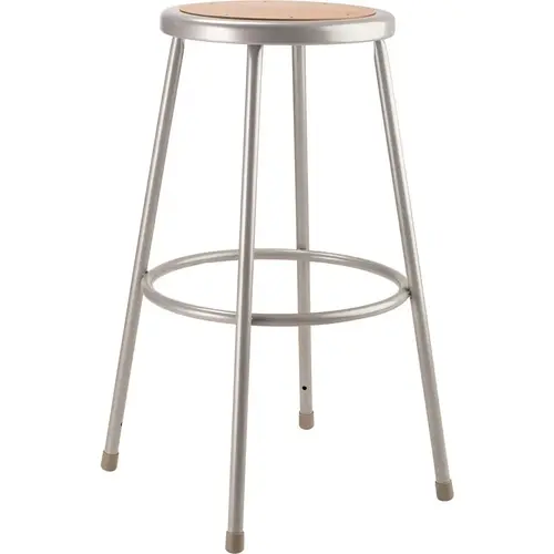 Round 25-33" Hardboard Stool W/metal Backrest Grey powder coat Round 25-33" Hardboard Stool W/metal Backrest Grey powder coat