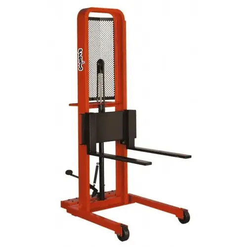 1,000 Lb Capacity, 66" Lift Height, Adjustable Forks Base - Non-Straddle Manually Operated Lift