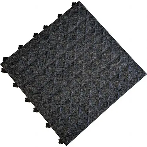 Anti-Fatigue Modular Tile Mat: Dry & Wet Environment, 18" Length, 18" Wide, 1" Thick, Black Anti-Fatigue Modular Tile Mat: Dry & Wet Environment, 18" Length, 18" Wide, 1" Thick, Black