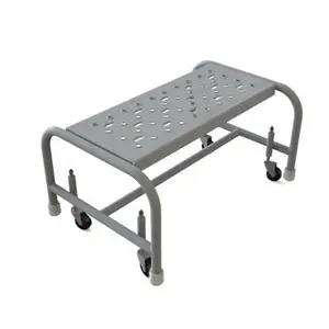 TRI-ARC WLSR001246 Step Stand Stool: 12" OAH, 24" OAW, 1 Step, Steel, Gray