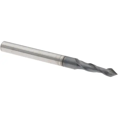 Drill Mill: 3/8" LOC, 2 Flutes, 60 degree Point, Solid Carbide AlTiN Drill Mill: 3/8" LOC, 2 Flutes, 60 degree Point, Solid Carbide AlTiN