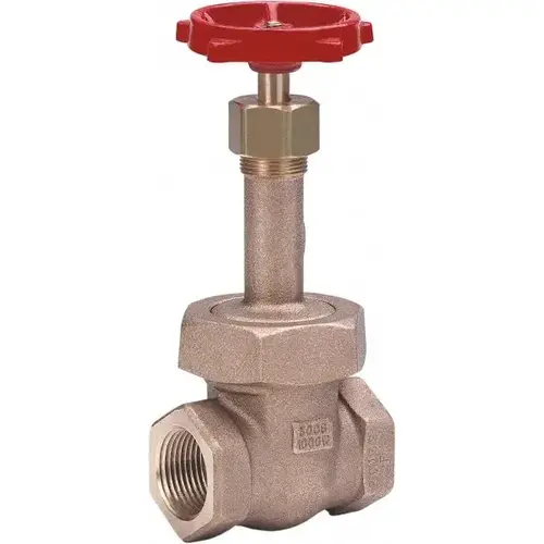 Gate Valve: Gate, 1-1/4" Pipe, Threaded (NPT), Bronze