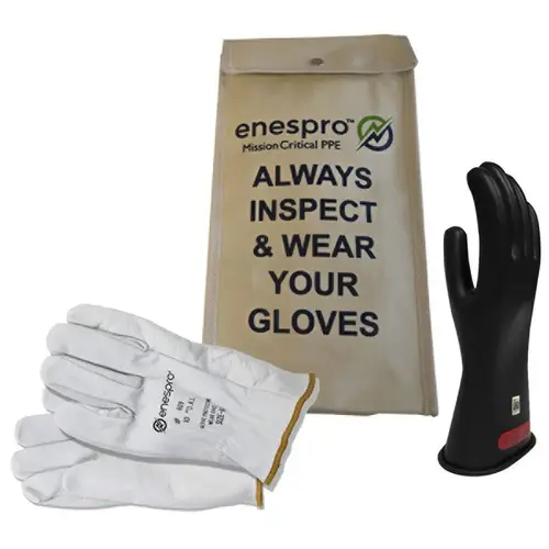 Class 0, Size 10, 11" Long, Rubber Lineman's Glove Kit