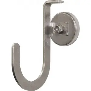 Mag-Mate MX2000JH Storage Hook: Magnetic Mount, 3-1/4" Projection, 42 lb Load Capacity, Stainless Steel