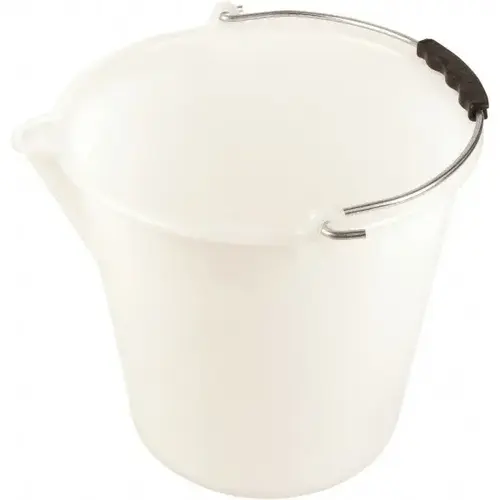 Bucket: Polyethylene, 11" High, 9-13/16" Dia, with Handle