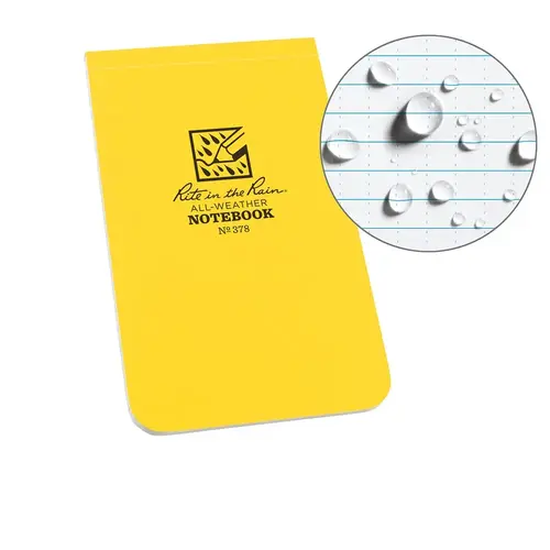 Waterproof Top Bound Notebook: 50 Sheets