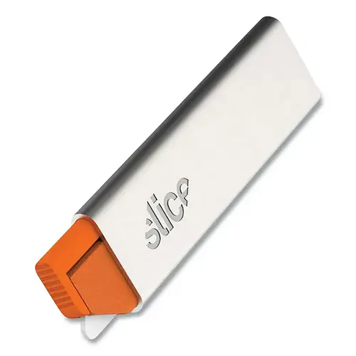 Carton Cutter, 3-1/2 in L, Manual Retracting, Plastic Handle, Silver Carton Cutter, 3-1/2 in L, Manual Retracting, Plastic Handle, Silver