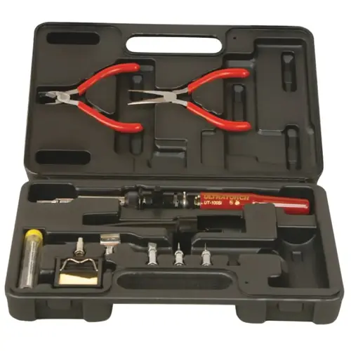 Soldering Iron Kit, Hot Knife/(3)Ultratip/Hot Air Tips;Pliers;Solder;Wire Cutter