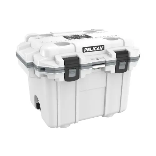 30QT Elite Coolers, 32.95 qt, 19 inx 25.3 in x 18.5 in, White/Gray 30QT Elite Coolers, 32.95 qt, 19 inx 25.3 in x 18.5 in, White/Gray