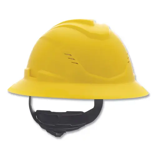 V-Gard C1 Hard Hat, Fas-Trac III 4 Point Ratchet, Vented, Yellow V-Gard C1 Hard Hat, Fas-Trac III 4 Point Ratchet, Vented, Yellow