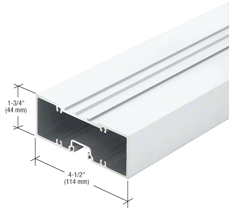 CRL-U.S. Aluminum JS46752 4-1/2" x 1-3/4" Offset Hung Door Header, White KYNAR Paint - 21'-4"