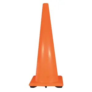 CORTINA 03-500-08O PVC Traffic Cones, 36 in, PVC, 10 lb Base, Orange/Black