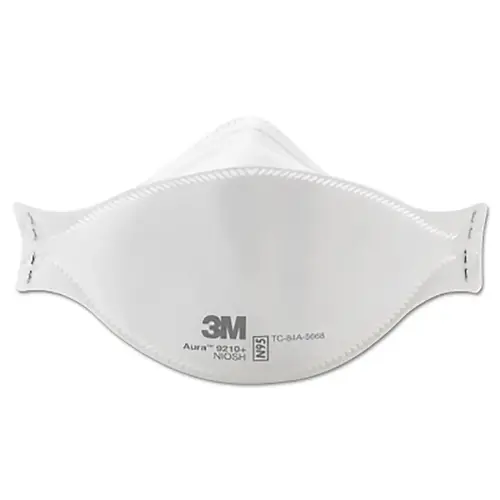 Aura Series N95 Particulate Disposable Respirator, 9210+, Dust/Non-Oil Aerosol and Particles White Aura Series N95 Particulate Disposable Respirator, 9210+, Dust/Non-Oil Aerosol and Particles White
