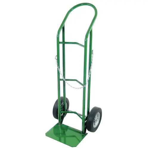 Single-Cylinder Delivery Cart, 48 in H x 18 in W, 10 in Solid Rubber Wheels Green Single-Cylinder Delivery Cart, 48 in H x 18 in W, 10 in Solid Rubber Wheels Green