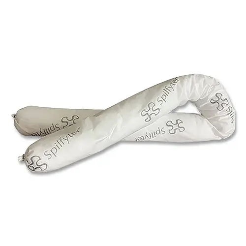 Sorbent Sock, 3 in W x 4 ft L, Oil Only, White Sorbent Sock, 3 in W x 4 ft L, Oil Only, White