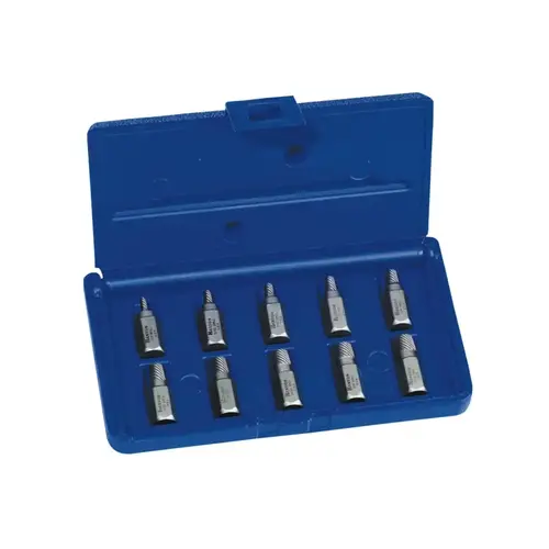Hex Head Multi-Spline Screw Extractors - 532 Series - Plastic Case Set, 10 Pc, 1/8 in to 13/32 in Hex Head Multi-Spline Screw Extractors - 532 Series - Plastic Case Set, 10 Pc, 1/8 in to 13/32 in